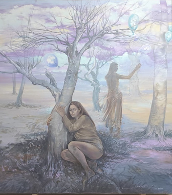 Elif Aydemir imzalı tablo — Yağlı Boya, 150×150 cm, 75.000 TL müzayede satışı