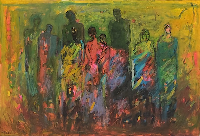Ahmet Raid Türkmen imzalı tablo — Karışık Teknik, 65×95 cm, 12.000 TL müzayede satışı