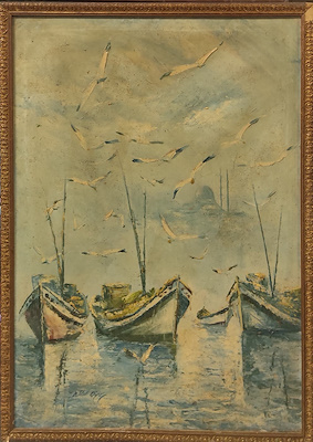 Bilal Oğuz imzalı tablo — Yağlı Boya, 70×50 cm, 7.000 TL müzayede satışı