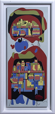 Abdurrahman Kaplan imzalı tablo — Baskı, 69×28 cm, 4.000 TL müzayede satışı