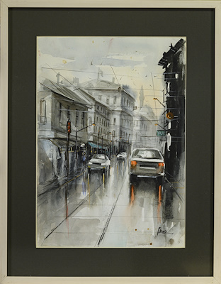 Yahya Perviz imzalı tablo — Sulu Boya, 40×30 cm, 1.750 TL müzayede satışı