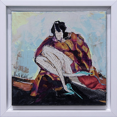 Nevin Keskin imzalı tablo — Karışık Teknik, 25×25 cm, 2.500 TL müzayede satışı