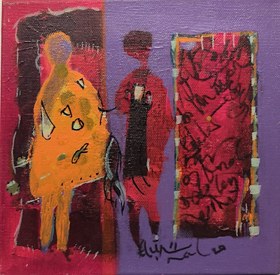 Elçin Ünal imzalı tablo — Karışık Teknik, 20×20 cm, 1.500 TL müzayede satışı