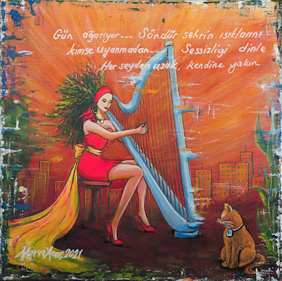 Merve Acar imzalı tablo — Akrilik Boya, 30×30 cm, 1.000 TL müzayede satışı