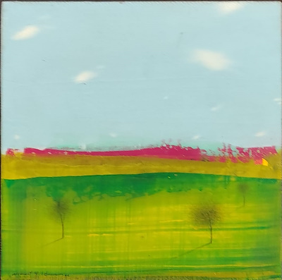 Mehmet Yıldırım imzalı tablo — Akrilik Boya, 15×15 cm, 1.750 TL müzayede satışı