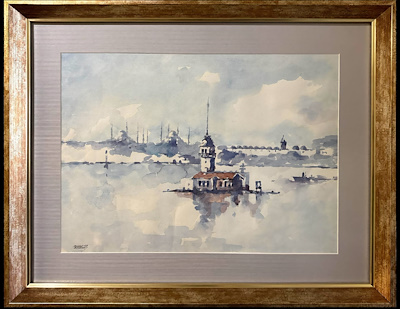 Oktay Bozkurt imzalı tablo — Sulu Boya, 30×40 cm, 3.500 TL müzayede satışı