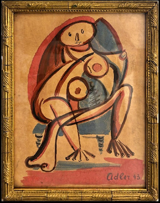 Jankel Adler imzalı tablo — Sulu Boya, 21×16 cm, 35.000 TL müzayede satışı