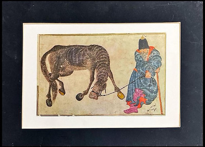 Mehmet Siyah Kalem imzalı tablo — Baskı, 40×30 cm, 4.000 TL müzayede satışı