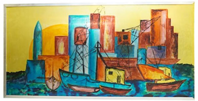 Jac Van Kimmenade imzalı tablo — Akrilik Boya, 50×100 cm, 1.000 TL müzayede satışı