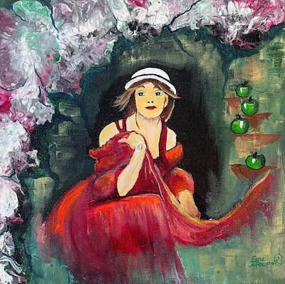 Esra Efeçınar imzalı tablo — Karışık Teknik, 25×25 cm, 1.750 TL müzayede satışı