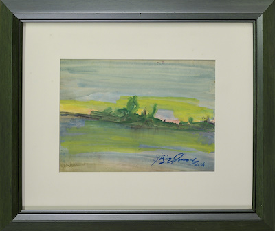 Güzin Arısoy imzalı tablo — Sulu Boya, 16×23 cm, 1.000 TL müzayede satışı