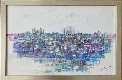 Orhan imzalı tablo — Karışık Teknik, 25×37 cm, 1.750 TL müzayede satışı