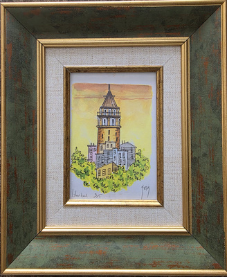 Fethi Develioğlu (1953-2021) Ressam Fethi Develioğlu imzalı tablo — Sulu Boya, 13×10 cm, 4.500 TL müzayede satışı