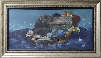 İsmail Sarı imzalı tablo — Yağlı Boya, 31×64 cm, 10.000 TL müzayede satışı