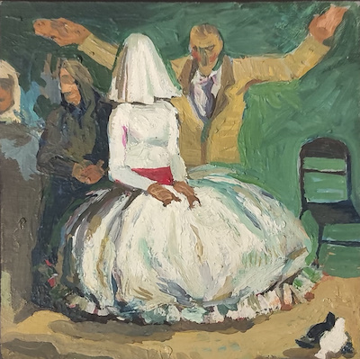 Kerim Tıp imzalı tablo — Yağlı Boya, 15×15 cm, 4.500 TL müzayede satışı