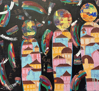 Gülnihal Alakuş (1989) “figürlü imzalı tablo — Yağlı Boya, 74×84 cm, 6.000 TL müzayede satışı