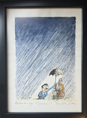 Salih imzalı tablo — Karışık Teknik, 29×21 cm, 1.500 TL müzayede satışı
