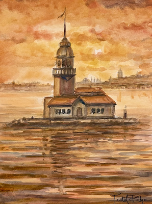 Tankut Bilge imzalı tablo — Sulu Boya, 27×20.5 cm, 1.250 TL müzayede satışı
