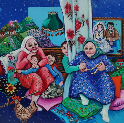 Fatma Akgün imzalı tablo — Akrilik Boya, 40×40 cm, 16.000 TL müzayede satışı