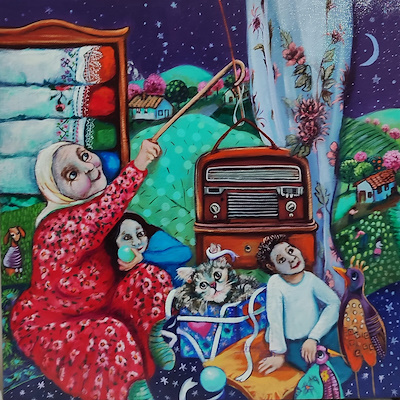 Fatma Akgün imzalı tablo — Akrilik Boya, 40×40 cm, 16.000 TL müzayede satışı