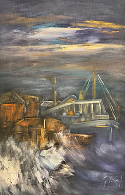Gülçin Anıl imzalı tablo — Yağlı Boya, 120×80 cm, 10.000 TL müzayede satışı