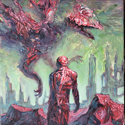 Yavuz Uzun imzalı tablo — Akrilik Boya, 25×25 cm, 5.000 TL müzayede satışı