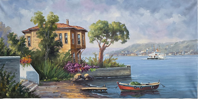 Murat Ersin imzalı tablo — Yağlı Boya, 40×80 cm, 12.000 TL müzayede satışı