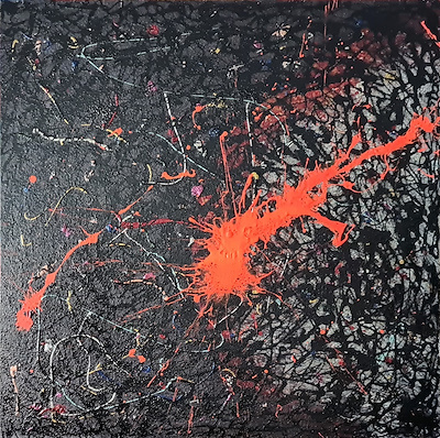Burak Okan imzalı tablo — Akrilik Boya, 100×100 cm, 10.000 TL müzayede satışı