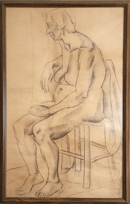 Fethi Arda imzalı tablo — Hat, 92×56 cm, 25.000 TL müzayede satışı