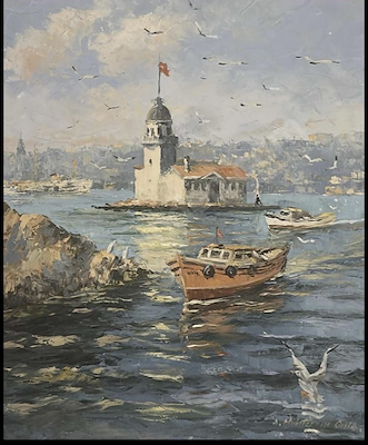 Ahmet Muhterem Oma imzalı tablo — Yağlı Boya, 60×50 cm, 12.000 TL müzayede satışı