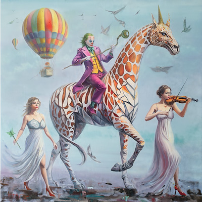Mahshid Moochani imzalı tablo — Yağlı Boya, 110×110 cm, 90.000 TL müzayede satışı