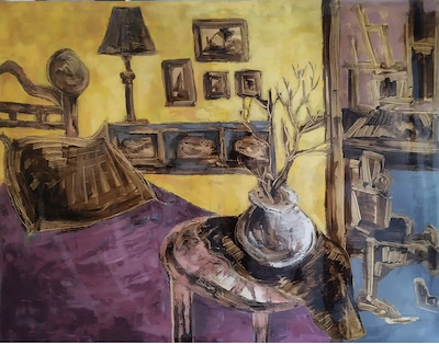 İclal Erentürk Güçsav imzalı tablo — Gravür, 80×116 cm, 10.000 TL müzayede satışı