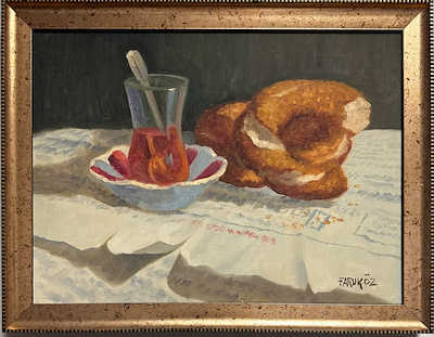 Faruk Öz imzalı tablo — Yağlı Boya, 30×40 cm, 12.000 TL müzayede satışı