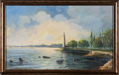 Arsene Chabanıan imzalı tablo — Yağlı Boya, 38.5×65 cm, 100.000 TL müzayede satışı
