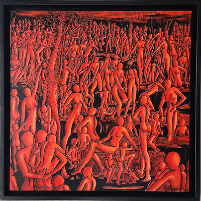 Adviye Bal imzalı tablo — Akrilik Boya, 70×70 cm, 37.500 TL müzayede satışı