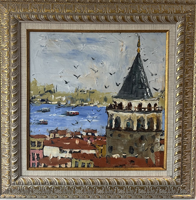 Cevriye Özgezer imzalı tablo — Yağlıboya, 40×40 cm, 6.000 TL müzayede satışı