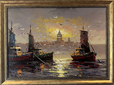 Recep Eldeniz imzalı tablo — Yağlıboya, 70×50 cm, 7.000 TL müzayede satışı