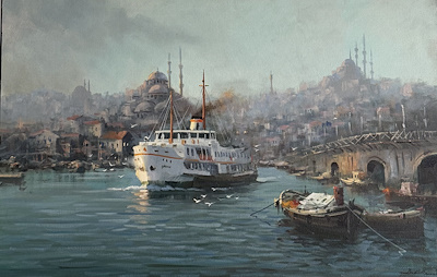 Bülent Kılıç imzalı tablo — Yağlıboya, 90×60 cm, 25.000 TL müzayede satışı