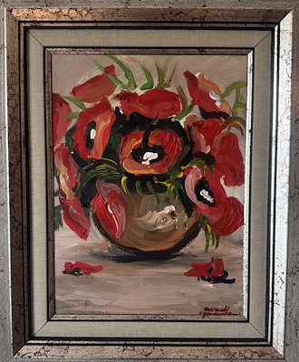 Zviadi Cherqezia imzalı tablo — Yağlıboya, 18×25 cm, 1.000 TL müzayede satışı