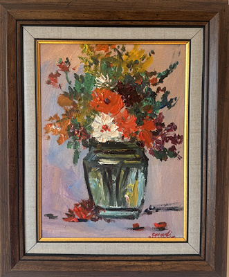 Zviadi Cherqezia imzalı tablo — Yağlıboya, 18×25 cm, 1.000 TL müzayede satışı