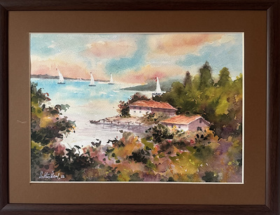 Sultan Ünal imzalı tablo — Sulu Boya, 35×45 cm, 2.500 TL müzayede satışı