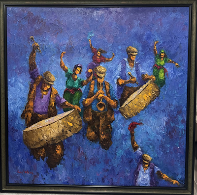 Ömer Erdem imzalı tablo — Yağlıboya, 100×100 cm, 13.000 TL müzayede satışı