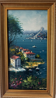 Hüseyin Kılıç imzalı tablo — Yağlıboya, 20×40 cm, 4.500 TL müzayede satışı