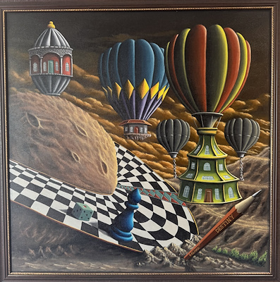 Selman Altun imzalı tablo — Akrilik, 70×70 cm, 30.000 TL müzayede satışı