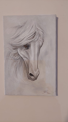 Dora Aydın imzalı tablo — Yağlıboya, 19×29 cm, 1.500 TL müzayede satışı
