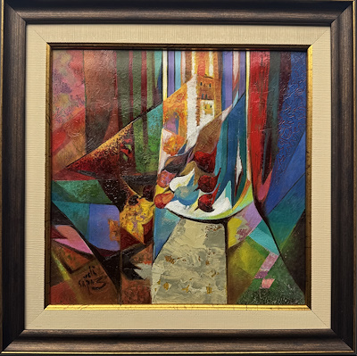 Veli Sapaz imzalı tablo — Karışık Teknik, 27×27 cm, 8.000 TL müzayede satışı