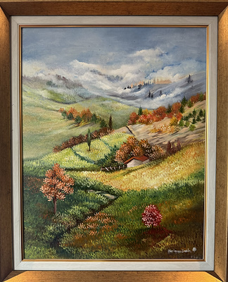 Neriman Şahin imzalı tablo — Yağlıboya, 50×40 cm, 2.500 TL müzayede satışı