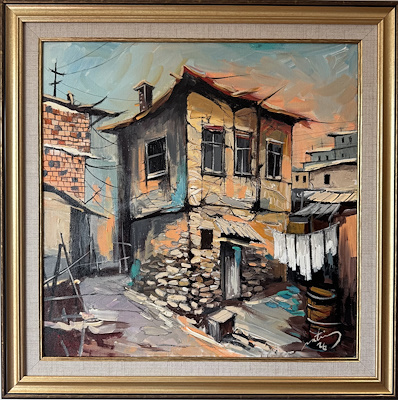 Metin Mankaloğlu imzalı tablo — Akrilik, 50×50 cm, 6.000 TL müzayede satışı