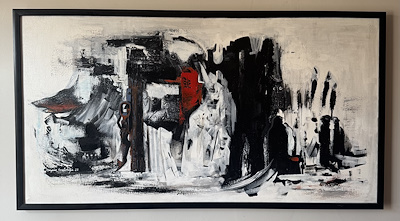 Okyanus Gençtürkoğlu imzalı tablo — Yağlıboya, 114×50 cm, 5.000 TL müzayede satışı