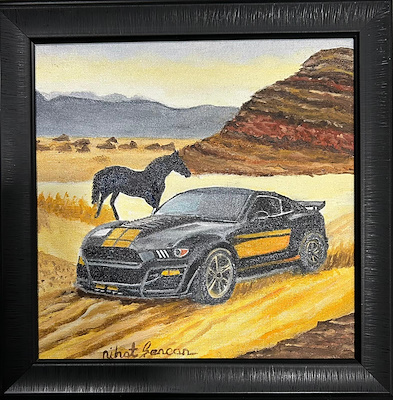 Nihat Şencan imzalı tablo — Yağlıboya, 30×30 cm, 2.500 TL müzayede satışı